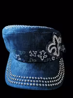 "Fleur de Lis" keps splash dark denim