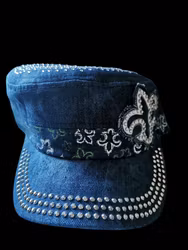 "Fleur de Lis" keps splash dark denim