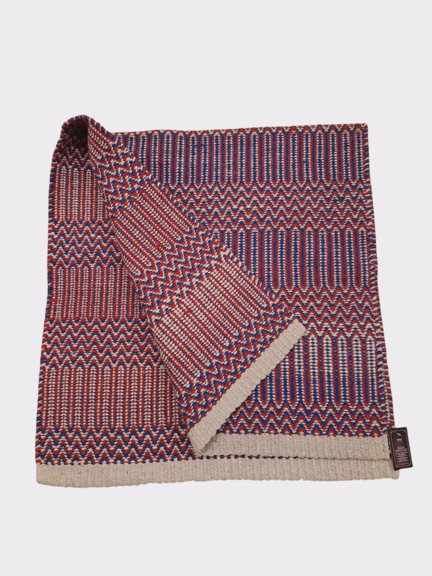 Double weave filt  "Cowboy " 32 x 64 tum blå, röd, beige