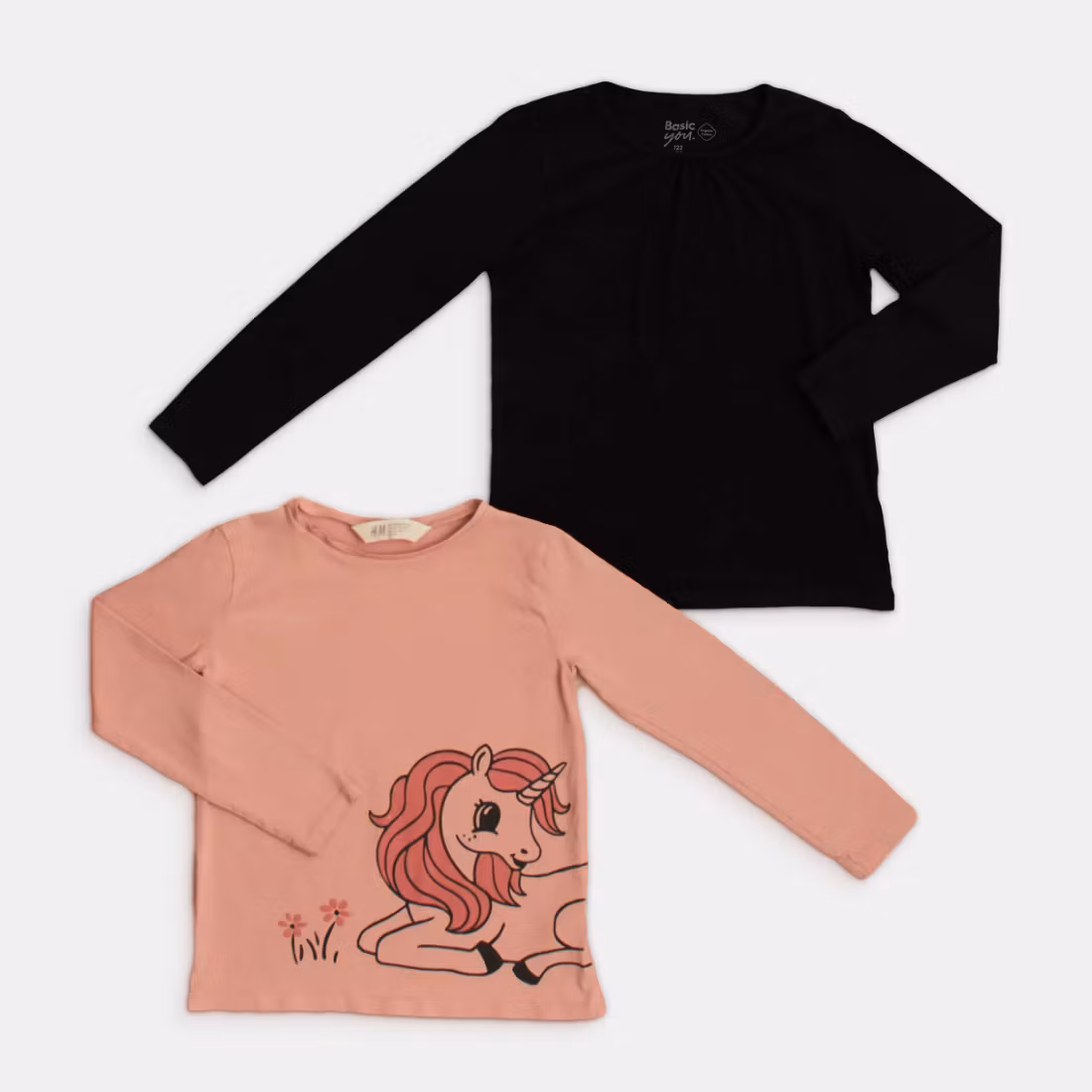 Långärmade t-shirts - Basic U / H&M - Storlek 122/128
