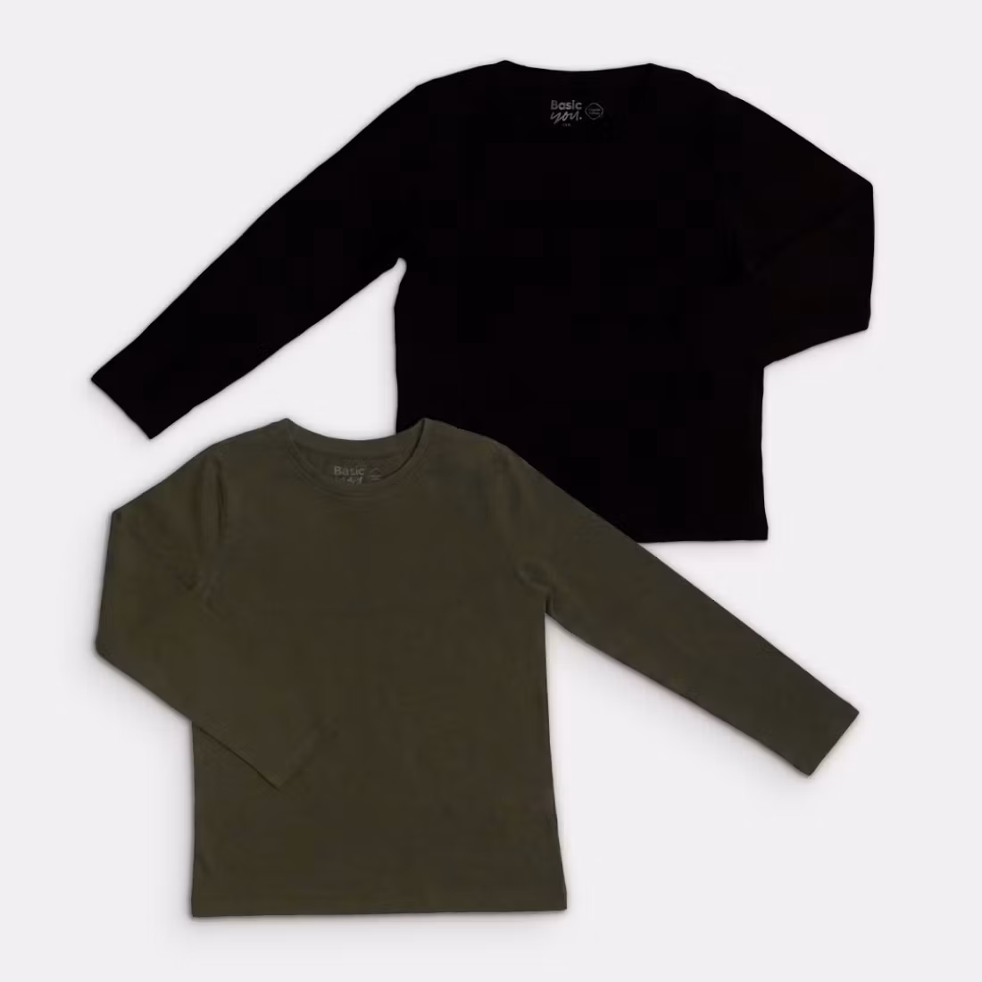 Långärmade t-shirts - Basic U - Storlek 110/116