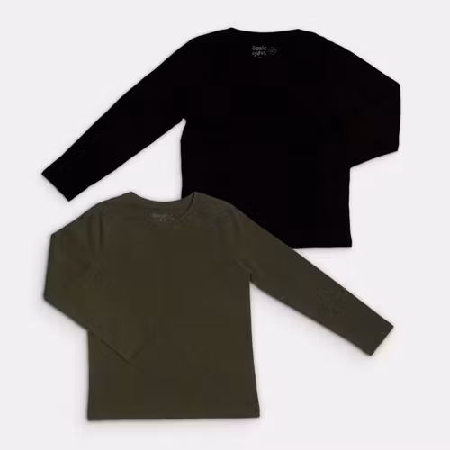 Långärmade t-shirts - Basic U - Storlek 110/116