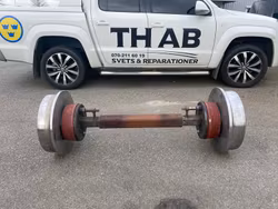 Rälshjul, axlar med broms (Max belastning/axel 10 000kg)