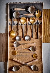 ODIN, salladsbestick kort, guld