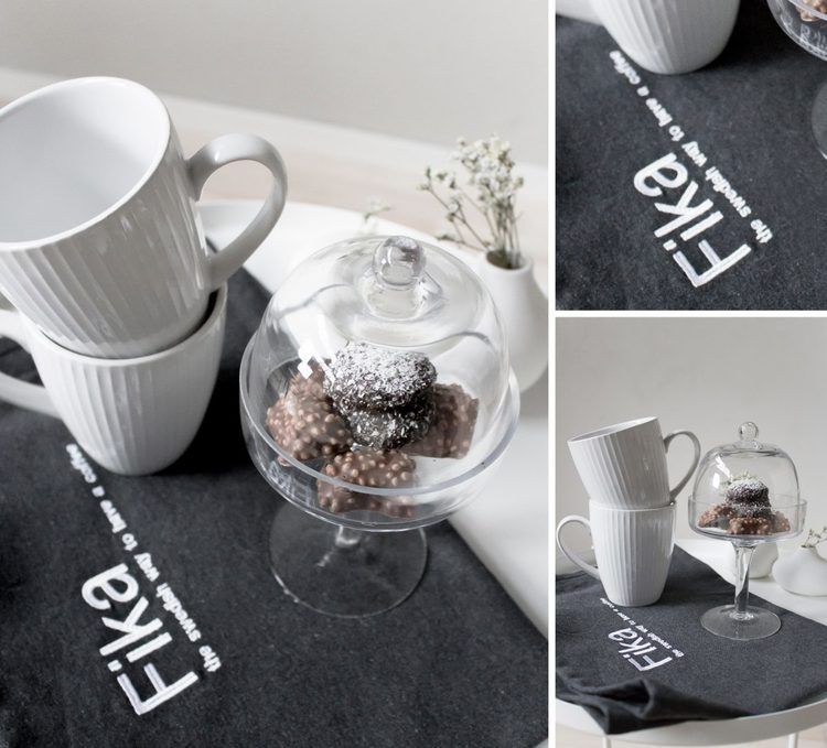 FIKA, kökshandduk med text