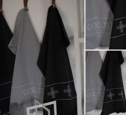 KRYSS GOD JUL, ljusgrå kökshandduk