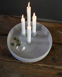 BOLMEN ljusstake, ljusgrå