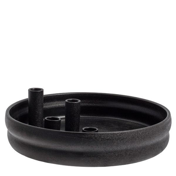 BOLMEN ljusstake, blank svart