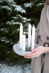 GRANHOLMEN, ljusgrå ljusstake