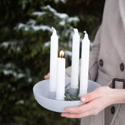 GRANHOLMEN, ljusgrå ljusstake