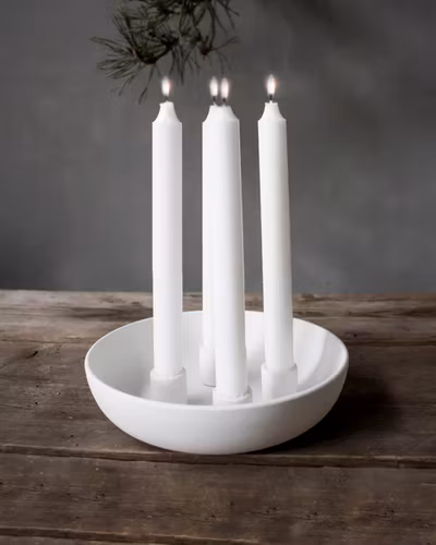 GRANHOLMEN, vit ljusstake