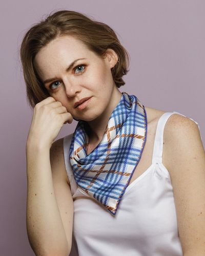 Checked Square Scarf