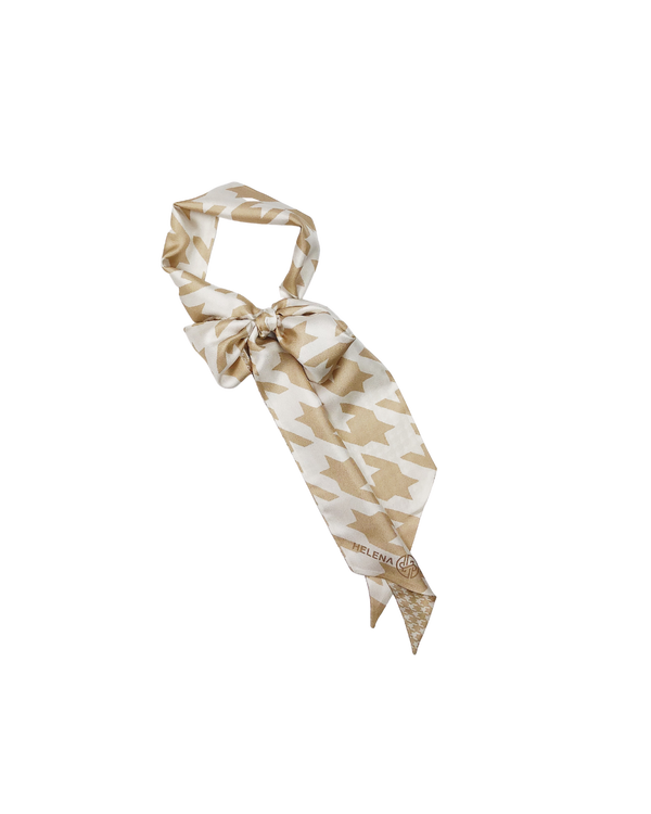 HELENA SAND Dogtooth twilly scarf Hundtand scarf