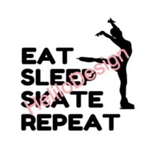 DEKAL, EAT SLEEP SKATE REPEAT