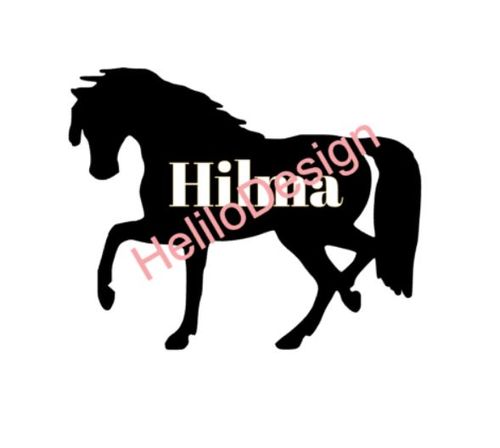 DEKAL, HÄST MED VALFRITT NAMN