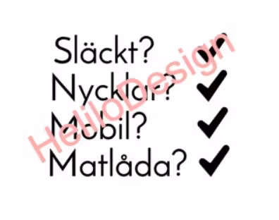 DEKAL, KOM-IHÅG TILL DÖRR