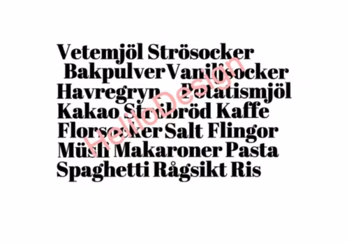 DEKAL, ETIKETTER TILL SKAFFERI