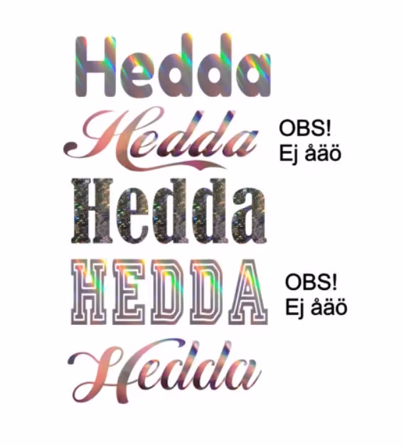 DEKAL, NAMN HOLO (5x15cm)