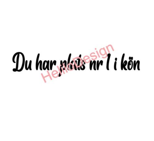 BILDEKAL, DU HAR PLATS NR 1