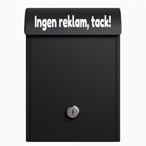 DEKAL TILL BREVLÅDA, INGEN REKLAM, TACK! (3x20cm)