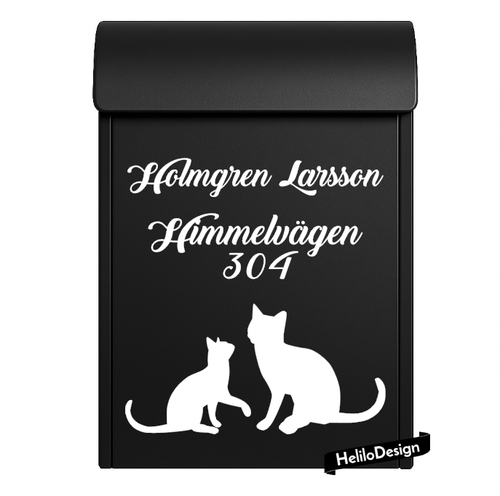 DEKAL TILL BREVLÅDA, BUSIGA KATTER (19x20 cm)