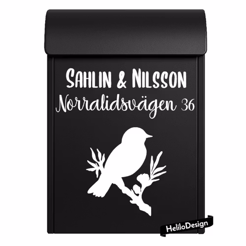 DEKAL TILL BREVLÅDA, SMÅFÅGEL (20x20cm)