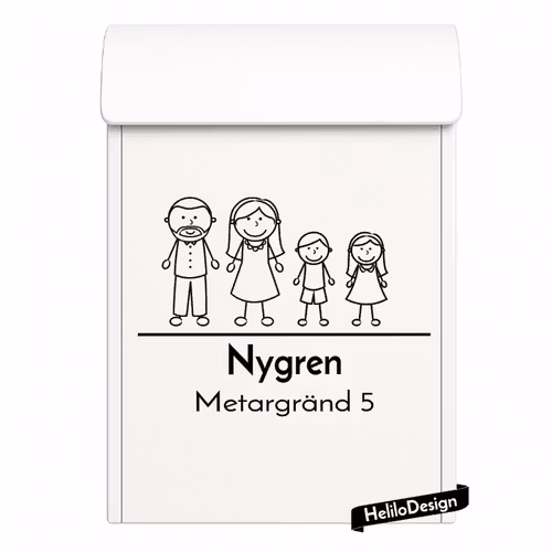 DEKAL TILL BREVLÅDA, FAMILJ (20x25cm)