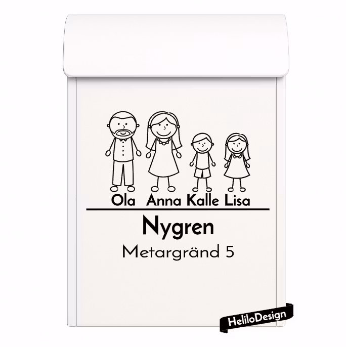 DEKAL TILL BREVLÅDA, FAMILJ (20x25cm)