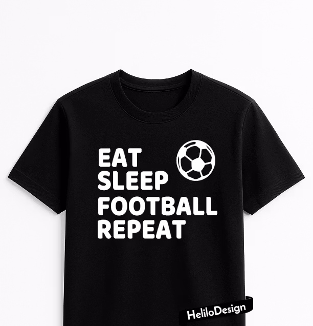 TEXTILTRYCK, EAT SLEEP FOOTBALL REPEAT