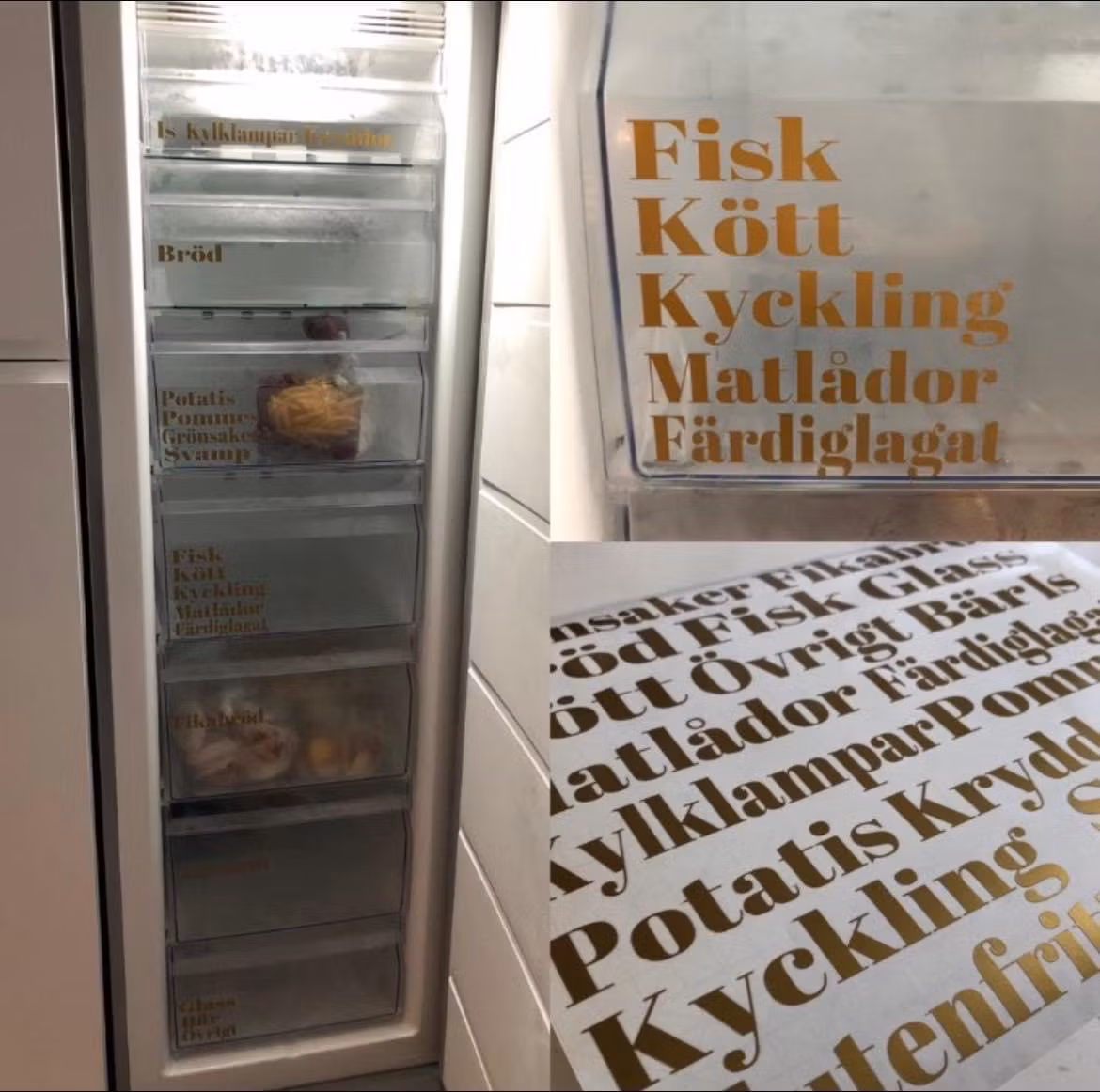 DEKAL, ETIKETTER TILL FRYSLÅDOR