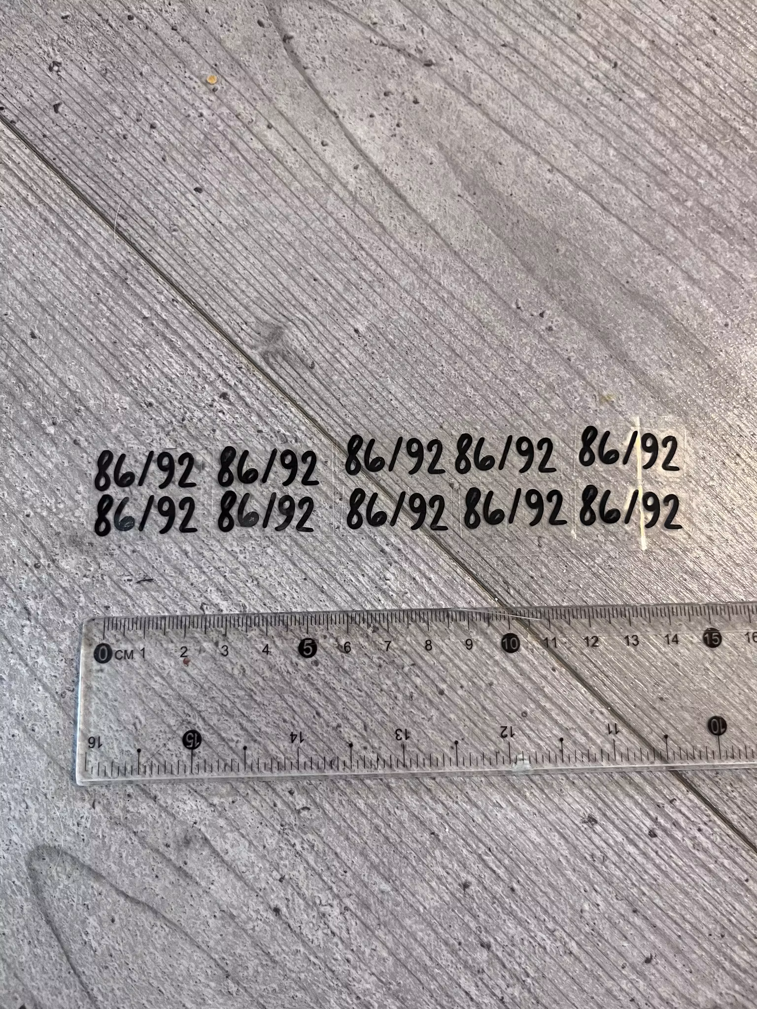 TEXTILTRCK, STORLEK (86/92)