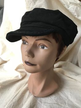 Keps i mocka. Svart Small  55 cm. Unisex