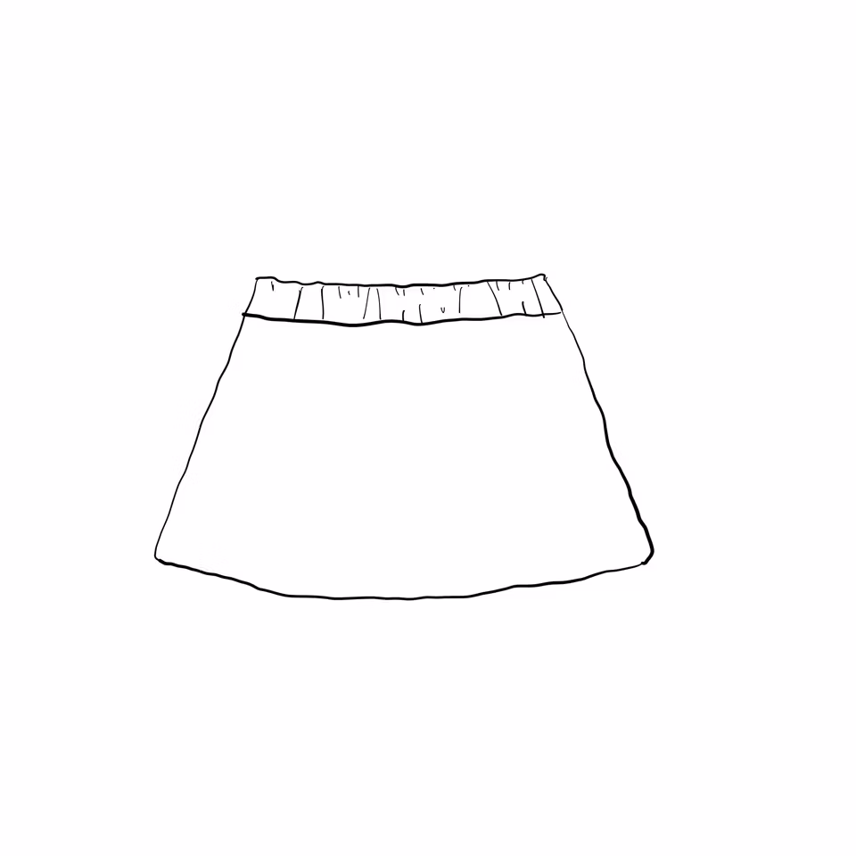 Barnkjol i ekologisk trikå med resår i midjan, perfekt för lek.