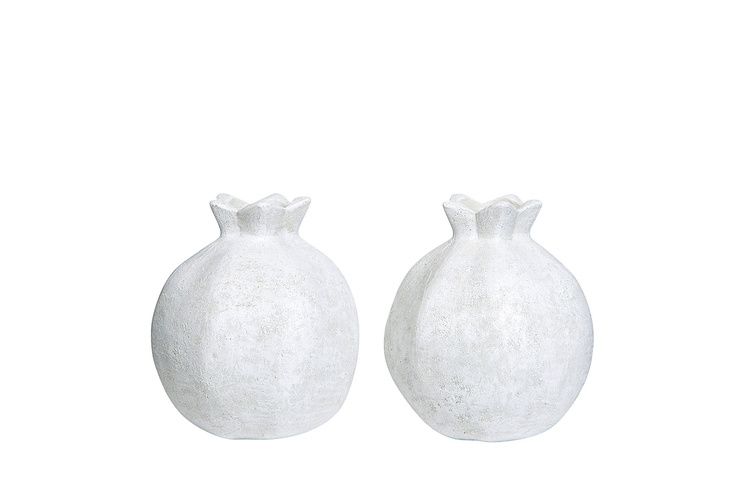 Ljusstake Granatäpple vit