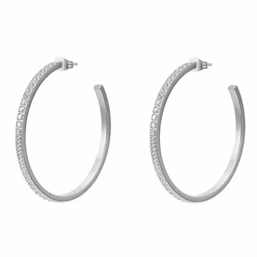 Bud To Rose Crown Hoop Örhängen- Steel