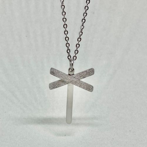 Ledkrysshalsband mini Stål