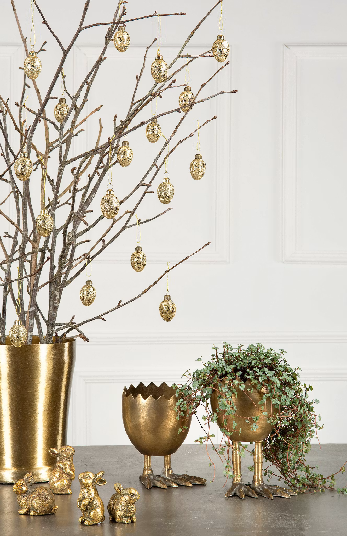 10 glasägg guld/glitter