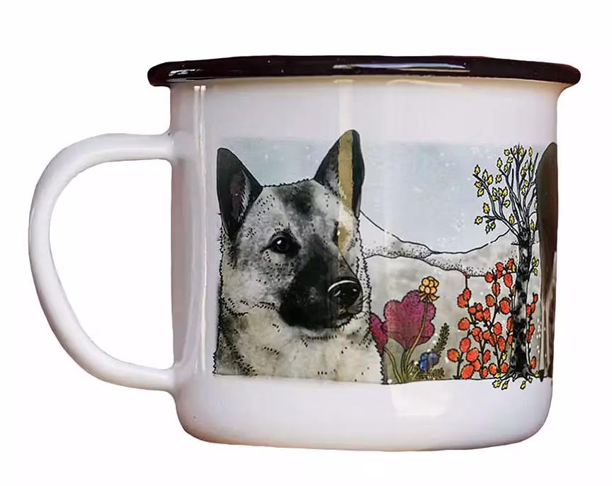 Emaljmugg Gråhund