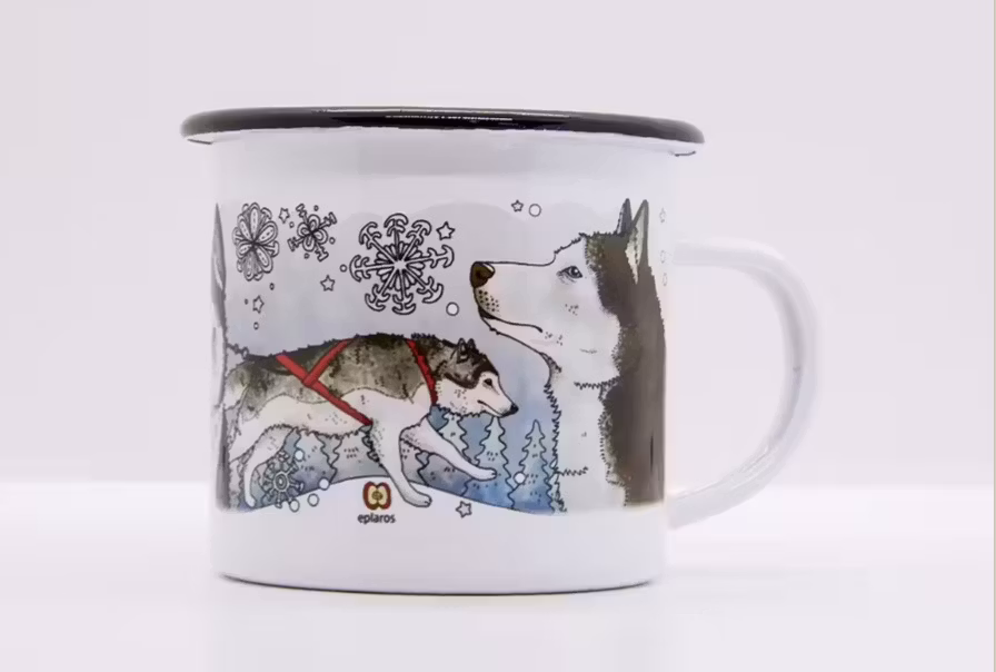 Emaljmugg Polarhundar