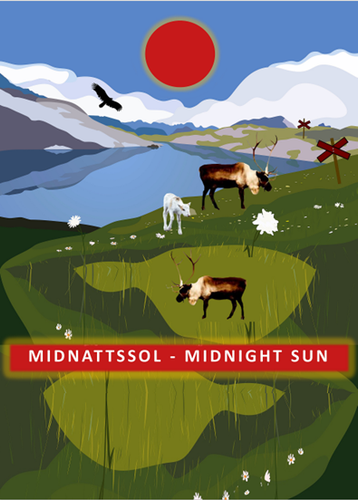 Midnattssol  Kökshandduk