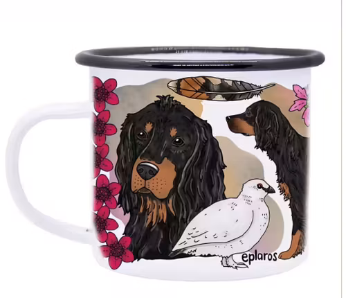 Emaljmugg Gordon setter