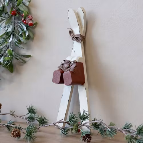 Antikvita vintage  skidor med pjäxor