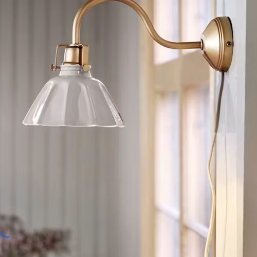 Vägglampa Margareta Beige/Mässing