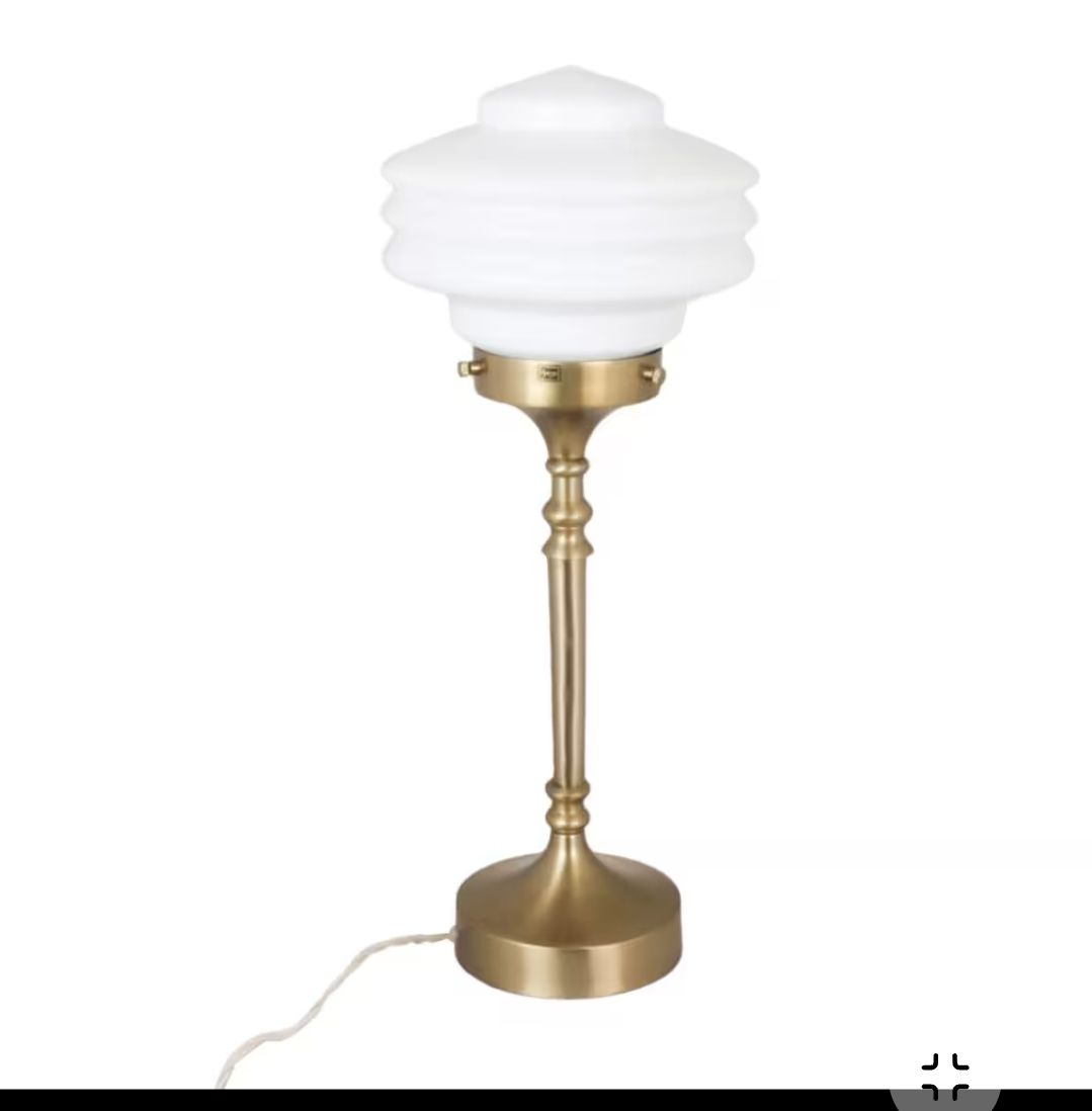 Bordslampa Valter Nickel/Opal Vit Munblåst