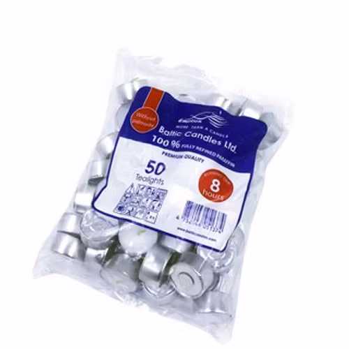 50 pack värmeljus 8 tim brinntid