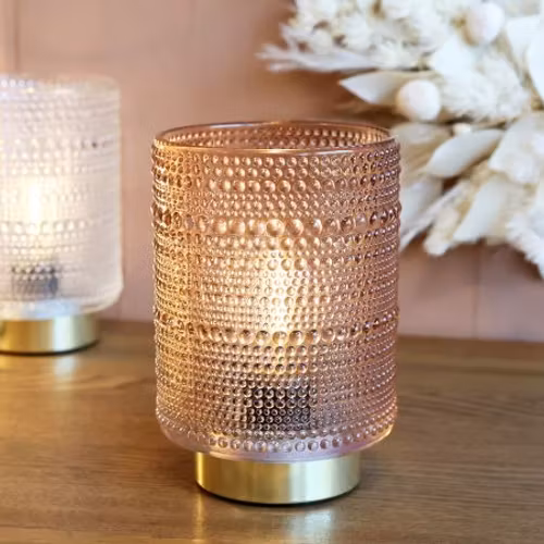 Led lykta mocca  med timer