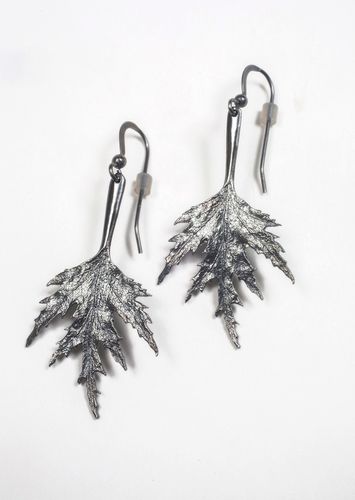 Örhängen Mellan oxiderat Silver