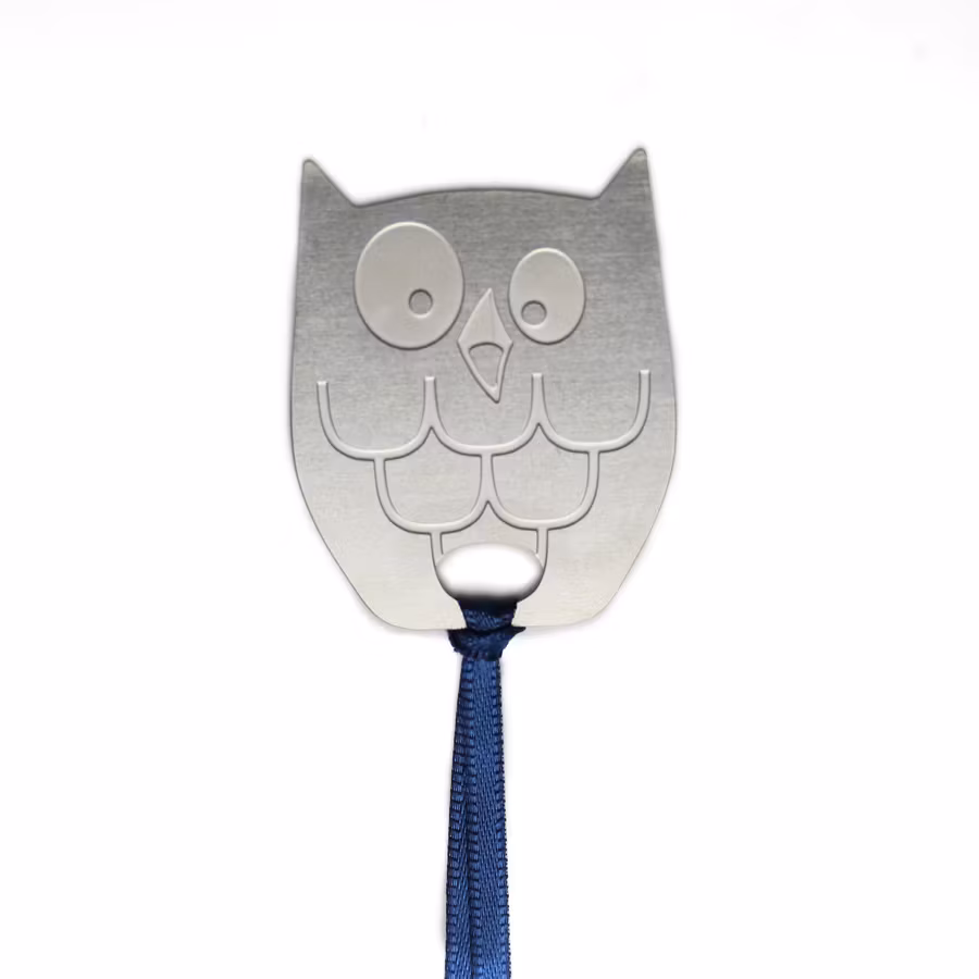 Bokmärke, virrig uggla, nysilver