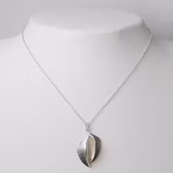 Halsband silver - bladverk, 2 blad