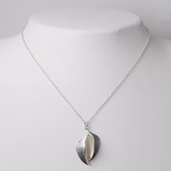 Halsband silver - bladverk, 2 blad